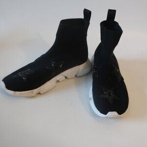 Womens 275 Central Black Pull-on Bedazzled Star Hi-Top Pull-On Sneakers 37 US/7*